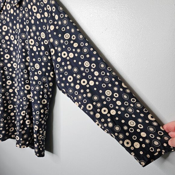 Vtg Jos A Bank Clothiers Womens Blouse 8 Silk Blend Button Print Back Buttons - Picture 3 of 8